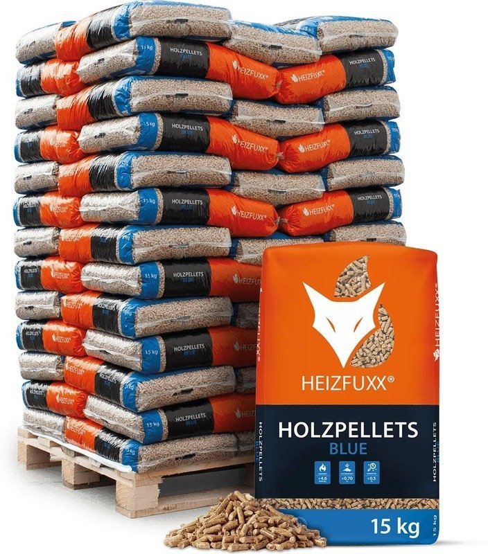Heizfuxx Holzpellets Blue – 975 kg (65 x 15 kg Säcke)